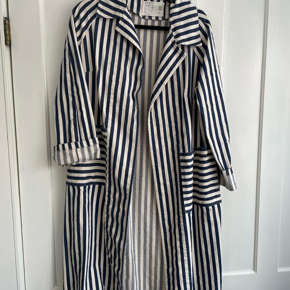 STATE The Label Potters Sunday Coat Jacket Small Medium Striped Women's new - Picture 4 of 9